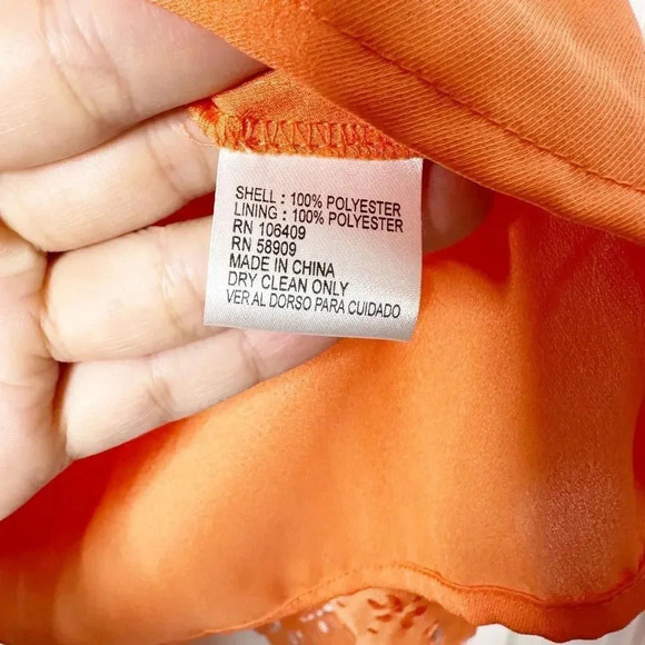 ANTONIO MELANI Orange Laser Cut Floral Short Sleeve Blouse Size XS‎ - Picture 4 of 6